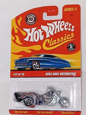 H.W. Classics Series 4  # 11 Of 15 ( Boss Hoss Motorcycle ) Black Redline 2005 • $5.99