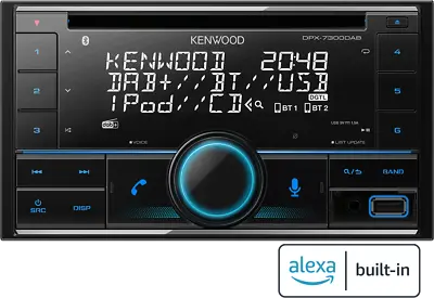 Kenwood CD/MP3 Double DIN Car Stereo DAB Radio Bluetooth USB DPX-7300DAB • £149.95
