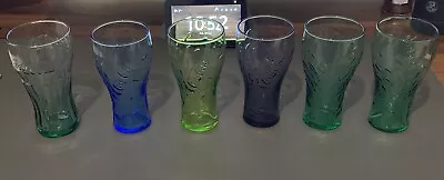 6 X Coca Cola Splash Glasses From Mcdonalds Various Colours New 2010 • £17.99