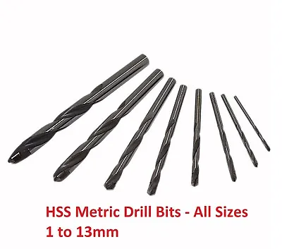 HSS Metric Drill Bits 1-13mm Sheet Metal Plastic Wood Single Flute 118° Amtech • £2.29