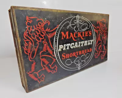 Vintage Mackies Pitcaithly Shortbread Biscuit Tin Scotland Rampant Lion Style • $34.95