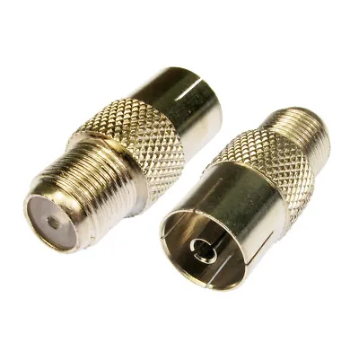 F Type Satellite To TV Aerial Coaxial Female COAX Adapter Connector RF • £1.99