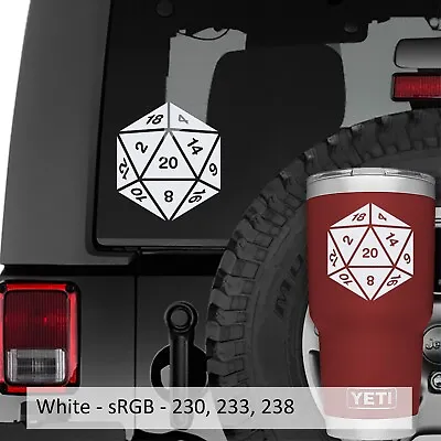 D20 Roll Playing Dice Vinyl Decal Sticker • $24.99