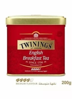 2 X Twinings English Breakfast Loose Leaf Black Tea  Luxury Tea Tin 200g • $96.23