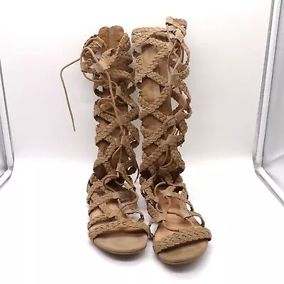 Mossimo Gladiator Sandals Flat Tall Brown Sz 8 Shoe Festival Renaissance Costume • $20