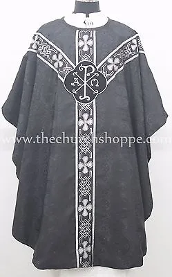 Black Clergy Gothic Vestment And  Stole SetGothic Chasublecasula NEW • $99.99