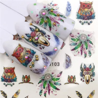 Transfer Manicure Nail Art Stickers Decal Tips Decoration DIY Butterfly Flower • $0.99