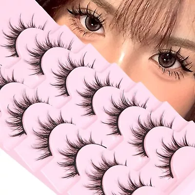 Manga Lashes Natural Look False Eyelashes Anime Lashes Mink Wispy Spiky 3D • $7.34