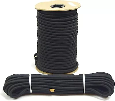 Marine Masters 1/4  Black Bungee Cord-50ft-Heavy Duty Multi-use Polyester Rope • $29.99