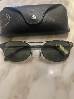 $134.95 • Buy VINTAGE B&L RAY BAN W1395 BLACK CHROME SLEEK OVAL G15 SIGNET SUNGLASSES W/CASE