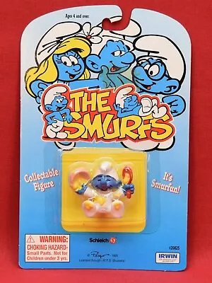 Vintage Smurfs Baby Smurf Bowl Spoon Food Schleich Figure #20825 1995 Peyo 1738 • $39.92