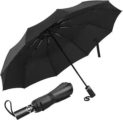 $32.26 • Buy Auto Open Close Travel Umbrella, Windproof Umbrella With 10 Ribs Waterproof Bag
