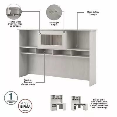 Scranton & Co Furniture Cabot L Shaped Desk With Hutch & Bookcase In White Oak • $798.44