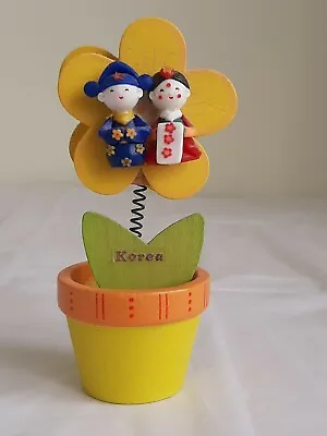 Cute Kawaii Korean Traditional Bride & Groom In Hanbok Memo Clip Holder Stand • £6