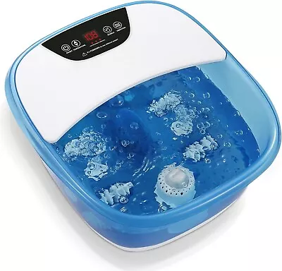 Foot Spa Massager With Bubbles Vibration Grinding Stone 4 Massage Rollers JX1 • $33.95