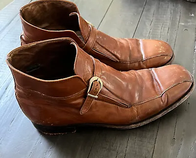 Vintage FLORSHEIM IMPERIAL Mens Size 11 B Ankle Boots Brown Leather 93053 • $39.99