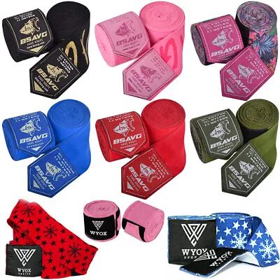 Boxing Hand Wraps Women Men MMA Muay Thai 180  Mexican Elasticated Knuckle Pads • $5.49