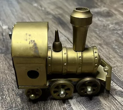 Vintage Enesco Brass Train Music Box “It’s A Small World” Heavy Railroad • $211.75