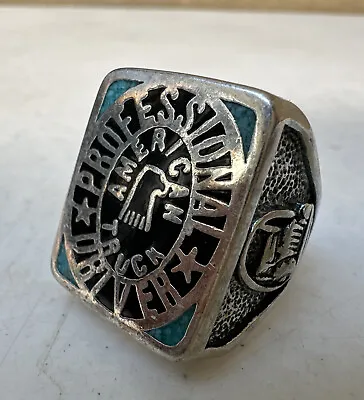 G&S Gordon & Smith Silver Vintage 1995 Trucker Ring American Truck Driver 10 • $174.96