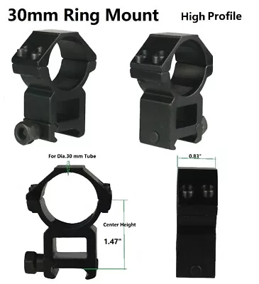 High Rise 30mm Heavy Duty Hexagon Shaped Scope Rings • $12.88