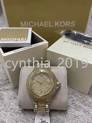 Michael Kors MK5720 Camille Gold Crystal Encrusted Stainless Steel Women's Watch • $125