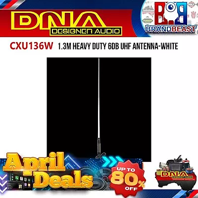 DNA CXU136W 6dB 1.3m Heavy Duty UHF Antenna - White • $187.50