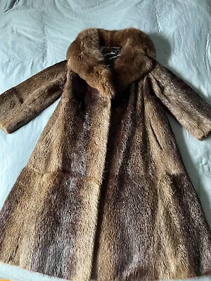 Vintage Ben Ric Brown Genuine Mink Or Nutria Fur Coat Women’s Large • $450