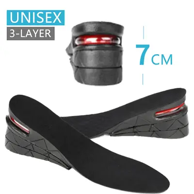 3-Layer Height Increase Elevator Shoes Insoles Heel Lifts 7cm For Men & Women • $9.25