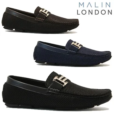 Mens Faux Leather Slip On Loafers Casual Driving Moccasin Boat Deck Shoes Size • £17.95