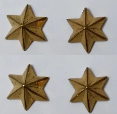 Vintage Officer Stars Rank Garnish Made In England Double Prong Fixings NOS X4 • £6.99