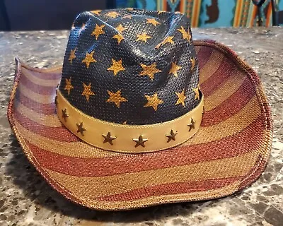 Americana Cowboy Hat Leon Leather Desperado Kids Collection Youth One Size 1988 • $49.99