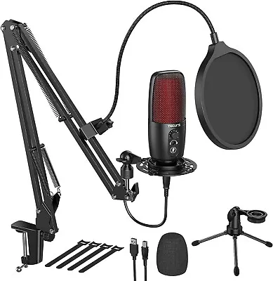 Gaming Microphone TECURS USB Microphone Kit For Computer Podcast Mic Black  • $49.99