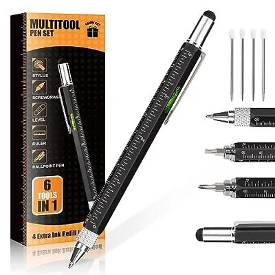 Pen Gifts For Men Cool Gadgets 6 In 1 Multitool Pen Stocking Stuffers For Men... • $16.38