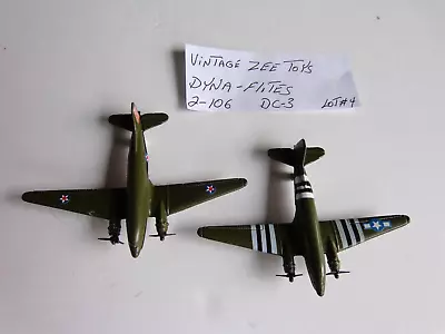 Vintage Zee Toys Dyna Flites 2 - A-106  DC-3  Diecast Air Planes Lot #4 • $19.50