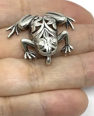 Vintage Jezlaine Sterling Silver  Frog Pendant • $79