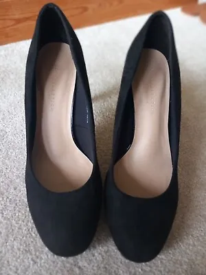 Black Marks And Spencer  Collection  Faux Suedelow Platform Court Shoe VGC • £10