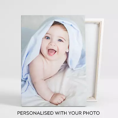 Personalised Photo Canvas Print Framed Custom Gift Family A2 A3 A4 Ready To Hang • £6.99