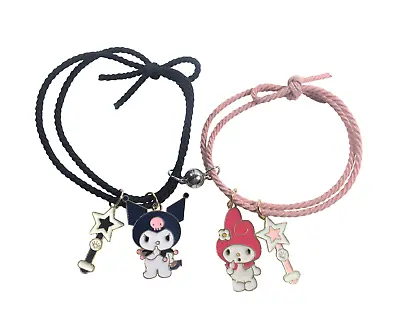  Kawaii My Melody & Kuromi Best Friends Matching Bracelets Cosplay Acces 2Pc • $5.48