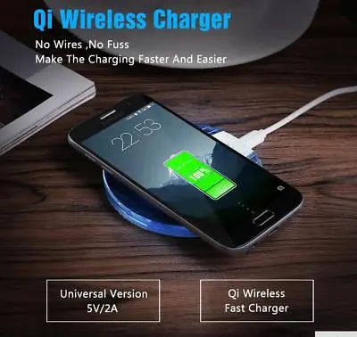 $7.99 • Buy QI Wireless Fast Charger Charging Pad Mat Receiver For IPhone 8 8 Plus X Samsung
