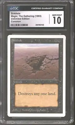 Magic MTG Unlimited Sinkhole CGC 10 GEM MINT • $230.95