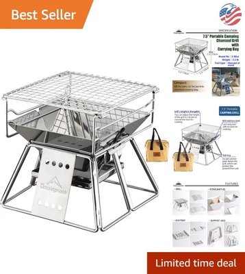 $56.04 • Buy Foldable Portable Compact Mini Charcoal Grill - Stainless Steel - Camping BBQ