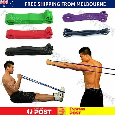 SET POWER Heavy Duty RESISTANCE BAND Gym Yoga LOOP Exercise Fitness Workout Band • $11.56