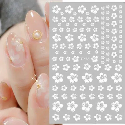 Nail Art Stickers Transfers Decals White Spring Flowers Floral Daisy Daisies 726 • £2.85