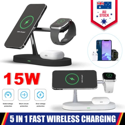 $38.95 • Buy 15W Magnetic Wireless Charger Pad Holder Dock For Magsafe IPhone Apple Watch AU
