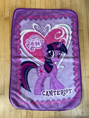 My Little Pony Purple Blanket Canterlot Throw 29x43 Pink Heart Unicorn • $34.95