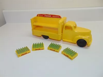 Vintage Plastic Marx Ford Coca-Cola Truck-yellow W/ Bottle Cases. Missing Covers • $85