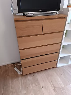 Ikea Malm Chest Of Drawers 6 - Oak • £70