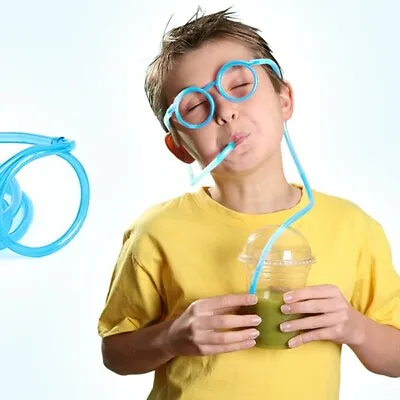 Straw Glasses Fun Drinking Straws Reusable Drink Party Games Gift Crazy Child • £2.89