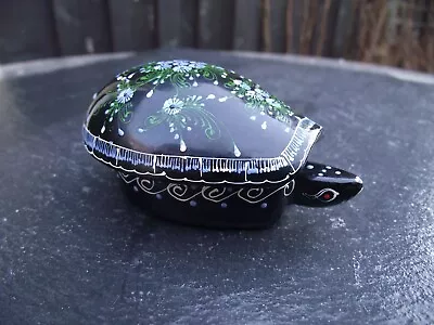 £7 • Buy Vtg Papier Mache Hand Painted & Lacquered Tortoise Or Turtle Trinket Box