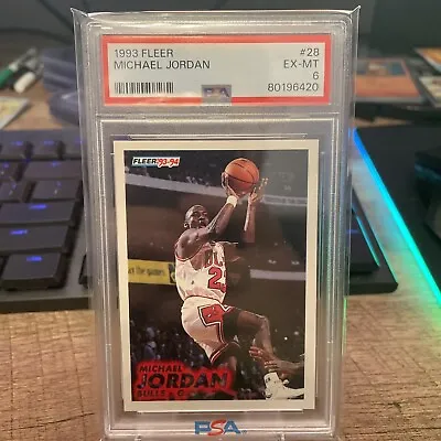 1993 Fleer MICHAEL JORDAN #28 Chicago Bulls PSA 6 • $17